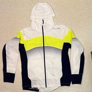 Brooks White and Neon Yellow Jacket